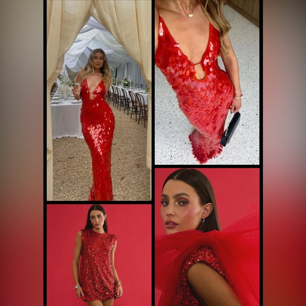 Valentine Party Red Sequence Dress. One Of A Kind Customized (make an offer)